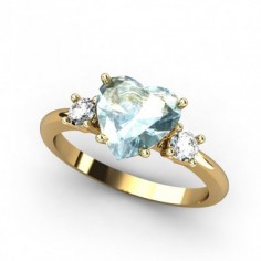 ANILLO ORO TOPACIO CORAZON 8X8