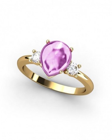 ANILLO ORO TURMALINA PERA 9X7