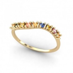 ANILLO ORO ZAFIRO MULTICOLOR