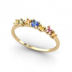 ANILLO ORO ZAFIRO MULTICOLOR