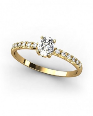 ANILLO ORO TOPACIOS BLANCOS