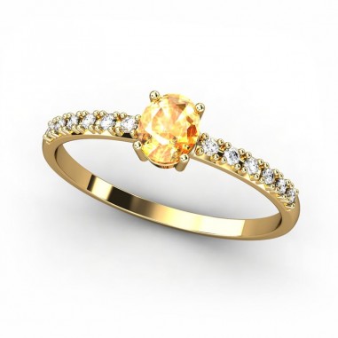 ANILLO ORO TOPACIOS BLANCOS Y CITRINO