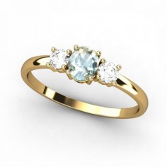 ANILLO ORO TOPACIOS BLANCOS Y TOPACIO AZUL