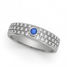 ANILLO ORO DIAMANTES 0,26 CT Y ZAFIRO