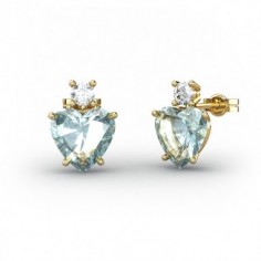 PENDIENTES ORO TOPACIO CORAZON 8X8