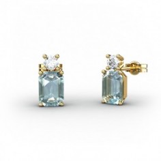 PENDIENTES ORO TOPACIO OCTOGONAL 7X5