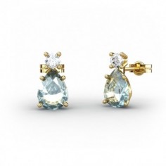 PENDIENTES ORO TOPACIO PERA 8X6