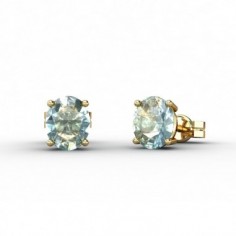 PENDIENTES ORO TOPACIO AZUL 5X4MM