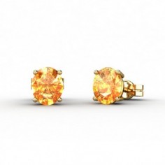 PENDIENTES ORO CITRINO 5X4MM