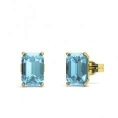 PENDIENTES ORO TOPACIO SKY OCTOGONAL 6X4