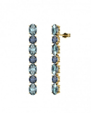 PENDIENTE ORO TOPACIO AZUL Y LONDON