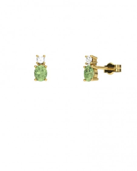 PENDIENTE ORO PERIDOTO Y TOPACIO BLANCO