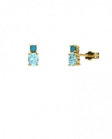 PENDIENTE ORO TOPACIO AZUL Y LONDON