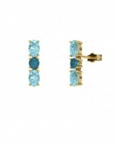 PENDIENTE ORO TOPACIO AZUL Y LONDON