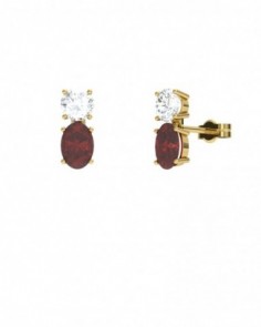 PENDIENTE ORO BRILLANTES 0,51 CT Y RUBI