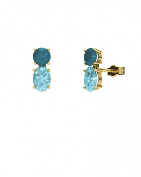 PENDIENTE ORO TOPACIO AZUL Y LONDON