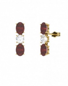 PENDIENTE ORO BRILLANTES 0,51 CT Y RUBI