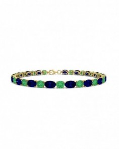 PULSERA ORO ZAFIRO Y ESMERALDA