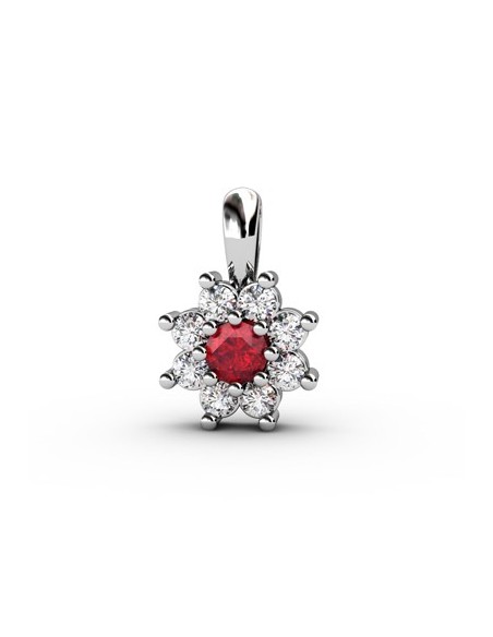 COLGANTE ORO DIAMANTE 0,25 CT RUBÍ