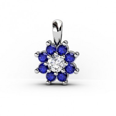 COLGANTE ORO DIAMANTE 0,11 CT ZAFIRO