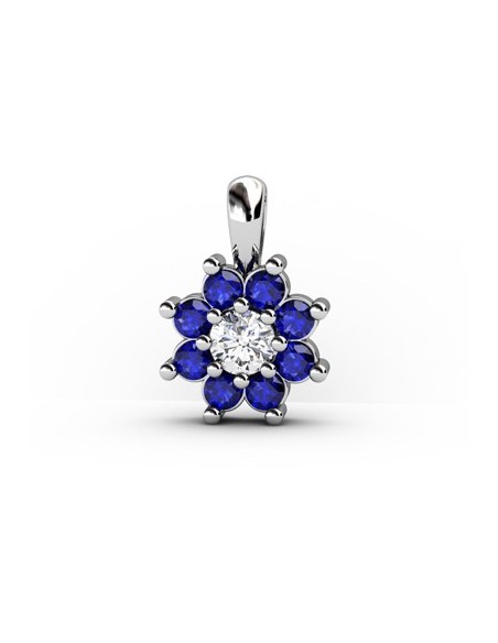 COLGANTE ORO DIAMANTE 0,11 CT ZAFIRO