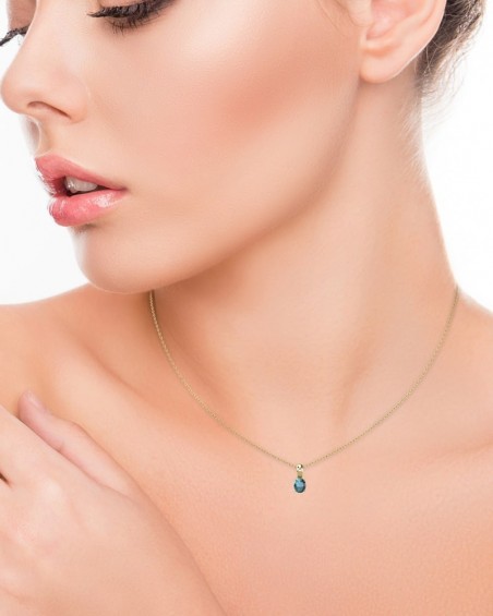 COLGANTE ORO DIAMANTE 0,01 CT TOPACIO LONDON