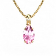 COLGANTE ORO DIAMANTE 0,01 CT TURMALINA MARQUI 8X4