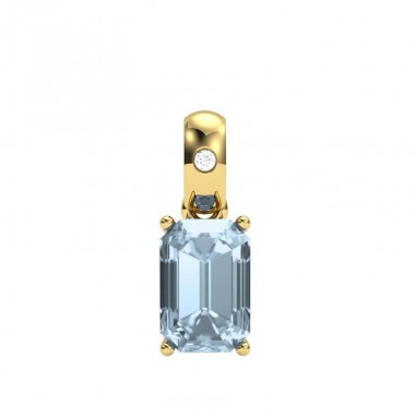 COLGANTE ORO DIAMANTE 0,01 CT TOPACIO SKY