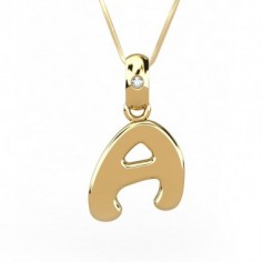 GARGANTILLA DE ORO DIAMANTE 0,01 CT INICIAL "A"