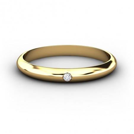 ALIANZA ORO 2.50 MM DIAMANTE 0,015CT