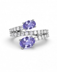 ANILLO ORO DIAMANTES 1,14 CT Y TANZANITA