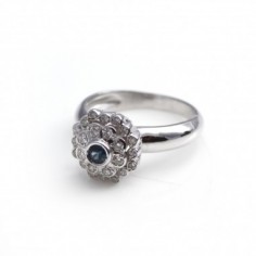ANILLO ORO DIAMANTE 0.29CT Y ZAFIRO