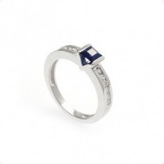 ANILLO ORO DIAMANTE 0,30 CT Y ZAFIRO 0,45 CT